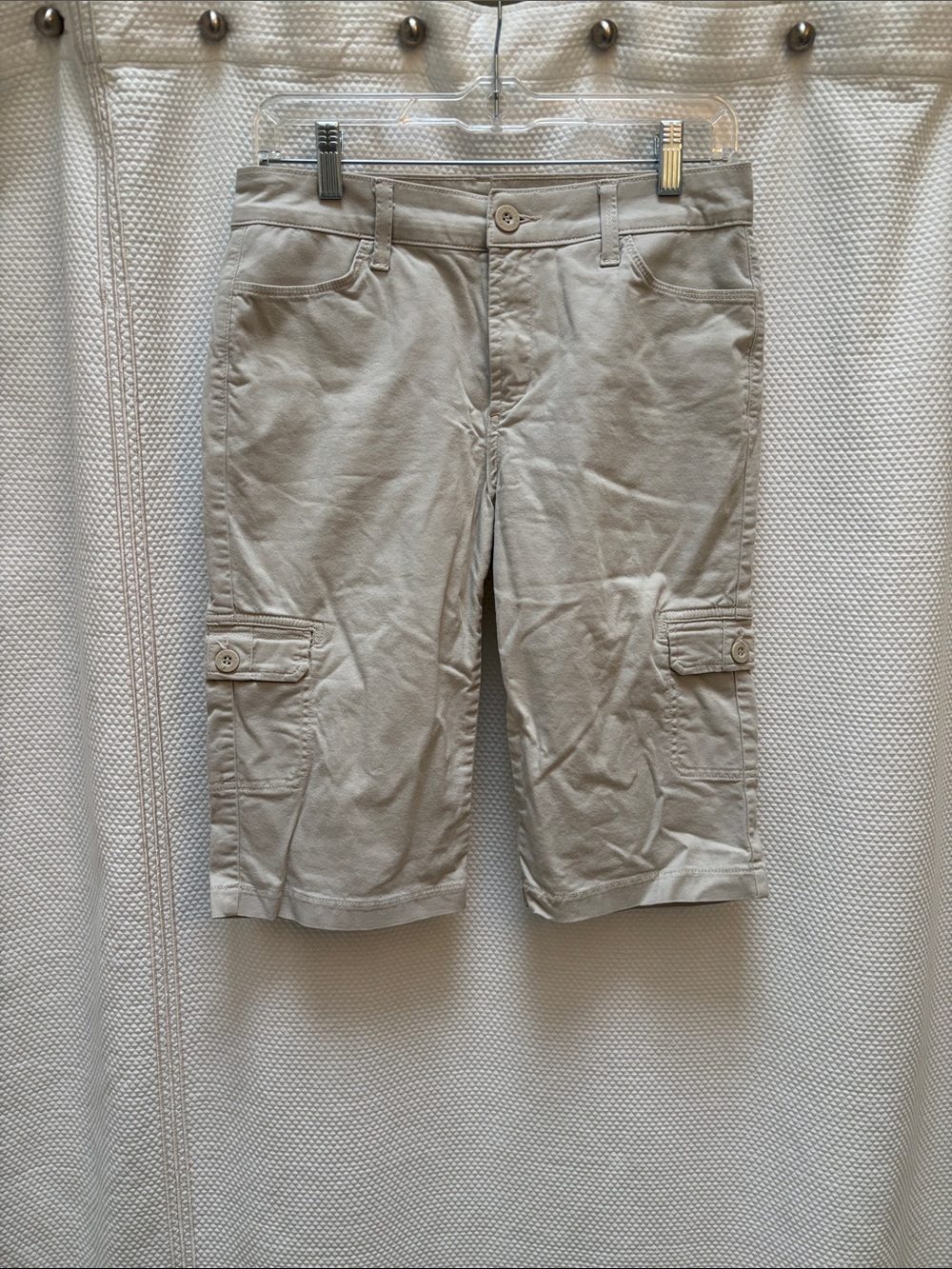NYDJ Women's Light Tan Cargo Bermuda Shorts